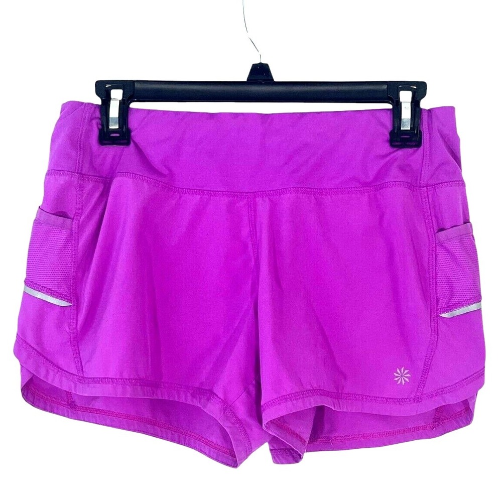 Athleta Women's Purple Lined Elastic Waist Running Shorts Small Workout